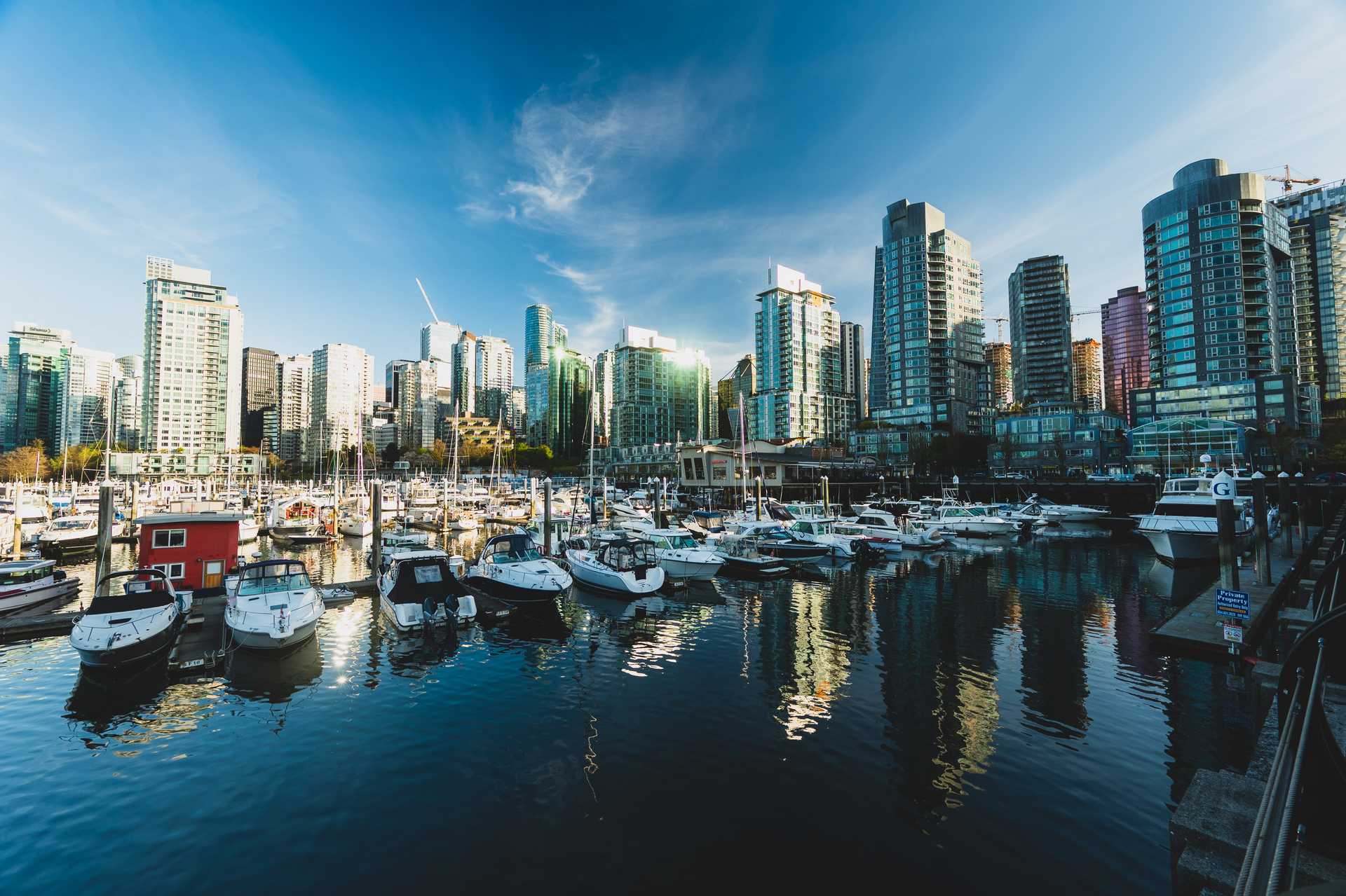 boats in the coal harbour marina